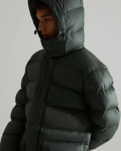 abrigo acolchado de goma con aislamiento T424T615 hombres verde musgo ártico Hunter