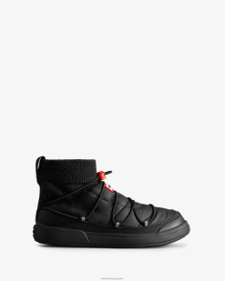Bota tipo zapatilla con cordones y aislamiento in/out T424T301 mujer negro Hunter