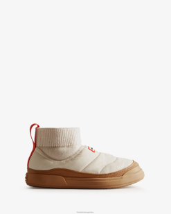 Bota tipo zapatilla con puños de punto y aislamiento interior/exterior T424T147 mujer sauce blanco/goma Hunter