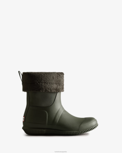 botas con aislamiento y parte superior enrollable de piel de oveja vegana T424T275 mujer oliva oscuro Hunter