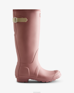 botas de lluvia ajustables con parte trasera alta T424T165 mujer púrpura copetudo/arena suave Hunter