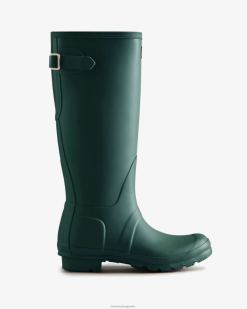 botas de lluvia ajustables con parte trasera alta T424T189 mujer jaspe verde Hunter