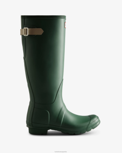 botas de lluvia ajustables con parte trasera alta T424T65 mujer matorral verde/piedra rozada Hunter