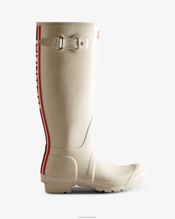 botas de lluvia altas con logo tricolor en la parte posterior T424T14 mujer Sauce blanco Hunter