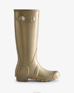 botas de lluvia altas nebula T424T166 mujer oro pálido Hunter