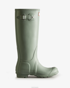 botas de lluvia altas originales T424T224 mujer dulce vendaval verde Hunter