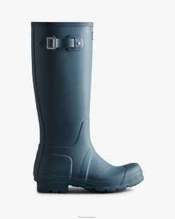 botas de lluvia altas originales T424T515 hombres azul prestado Hunter