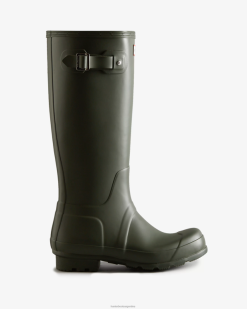 botas de lluvia altas originales T424T516 hombres oliva oscuro Hunter