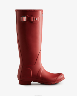 botas de lluvia altas originales T424T59 mujer rojo militar Hunter