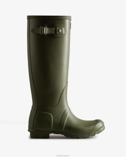 botas de lluvia altas originales T424T91 mujer hoja de olivo Hunter