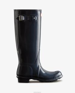 botas de lluvia altas y brillantes originales T424T222 mujer Armada Hunter