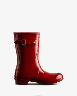 botas de lluvia cortas brillantes originales T424T74 mujer rojo militar Hunter