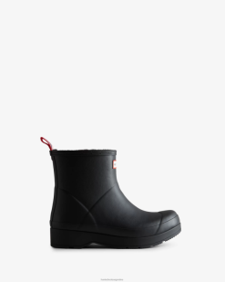 botas de lluvia cortas con aislamiento de piel de oveja vegana T424T513 hombres negro Hunter
