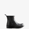 botas de lluvia cortas con purpurina starcloud T424T28 mujer negro Hunter