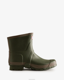 botas de lluvia cortas de jardinero T424T519 hombres oliva oscuro/arcilla Hunter