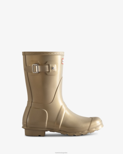 botas de lluvia cortas nebula T424T156 mujer oro pálido Hunter