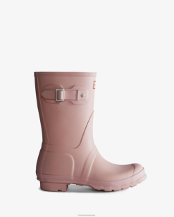 botas de lluvia cortas originales T424T17 mujer rosa descolorida Hunter