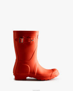 botas de lluvia cortas originales T424T306 mujer copa de sol naranja Hunter