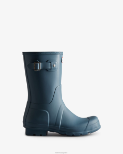 botas de lluvia cortas originales T424T546 hombres azul prestado Hunter