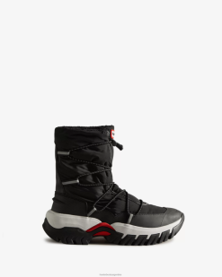 botas de nieve de poliéster reciclado con aislamiento T424T321 mujer negro Hunter