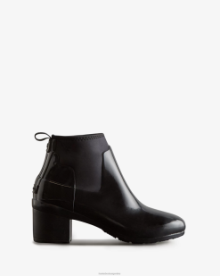 botas refinadas de corte slim y tacón medio brillante T424T296 mujer negro Hunter