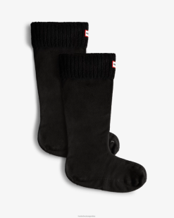 calcetines altos para botas con puños en mezcla de nailon reciclado T424T480 hombres negro Hunter