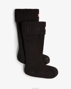 calcetines para botas altas con puño medio tipo cárdigan reciclado T424T489 hombres negro Hunter