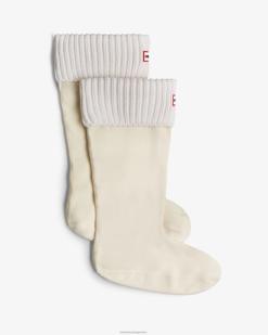 calcetines para botas altas con puño medio tipo cárdigan reciclado T424T490 hombres blanco Hunter