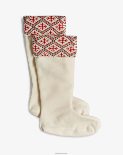 Calcetines para botas altas con puños de fairisle reciclados T424T443 hombres blanco Hunter
