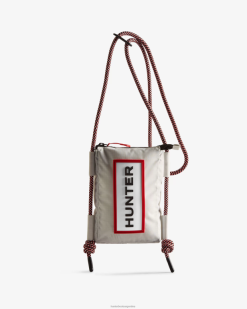 funda para teléfono de nailon reciclado ripstop de viaje T424T378 hombres logotipo de caja blanca/roja Hunter