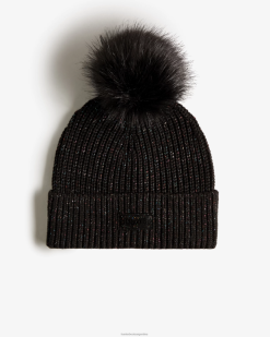 gorro con pompón y lúrex brillante T424T483 hombres negro múltiple Hunter