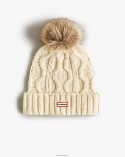 gorro con pompón y puños trenzados T424T494 hombres Sauce blanco Hunter