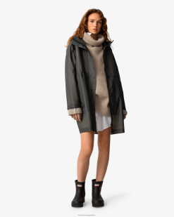 parka impermeable play vinilo transparente T424T350 mujer oliva oscuro Hunter