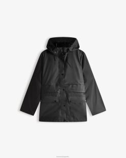 play chaqueta impermeable de vinilo transparente T424T353 mujer negro Hunter