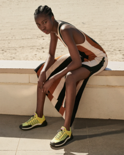 zapatilla de viaje T424T115 mujer amarillo intenso/blanco sombreado/negro Hunter